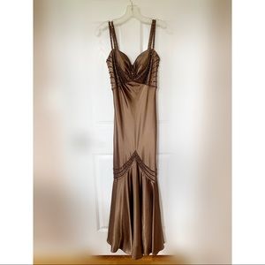 Stunning Bronze Mermaid Prom or Pageant Gown EUC